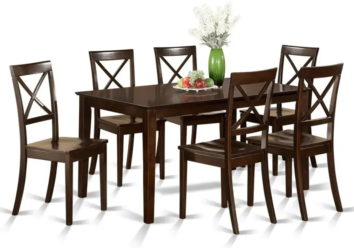 7 Pc Dining set-Dining Table and 6 Wood Dining Chairs
