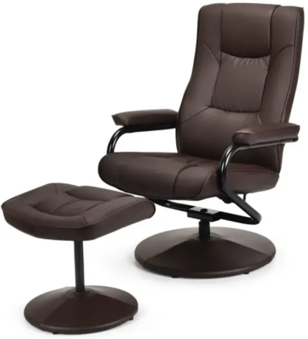 Swivel Lounge Chair Recliner with Ottoman