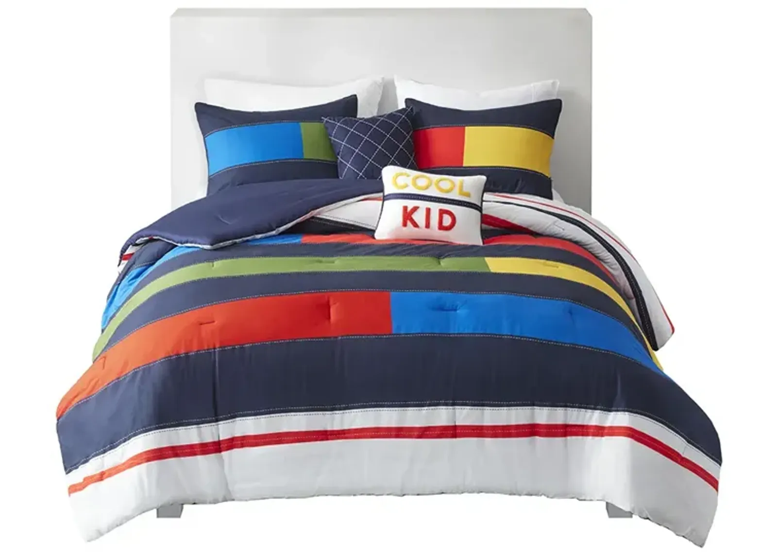 Gracie Mills Kaelith Stripe Printed Comforter Set.