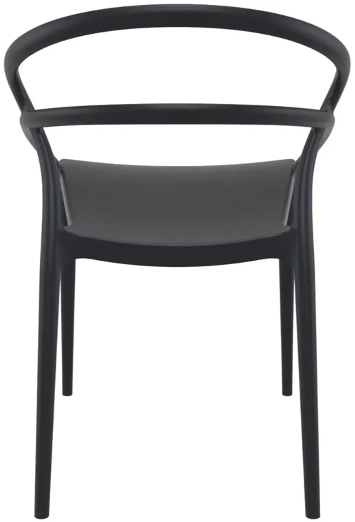 32.25" Black Outdoor Patio Round Dining Chair