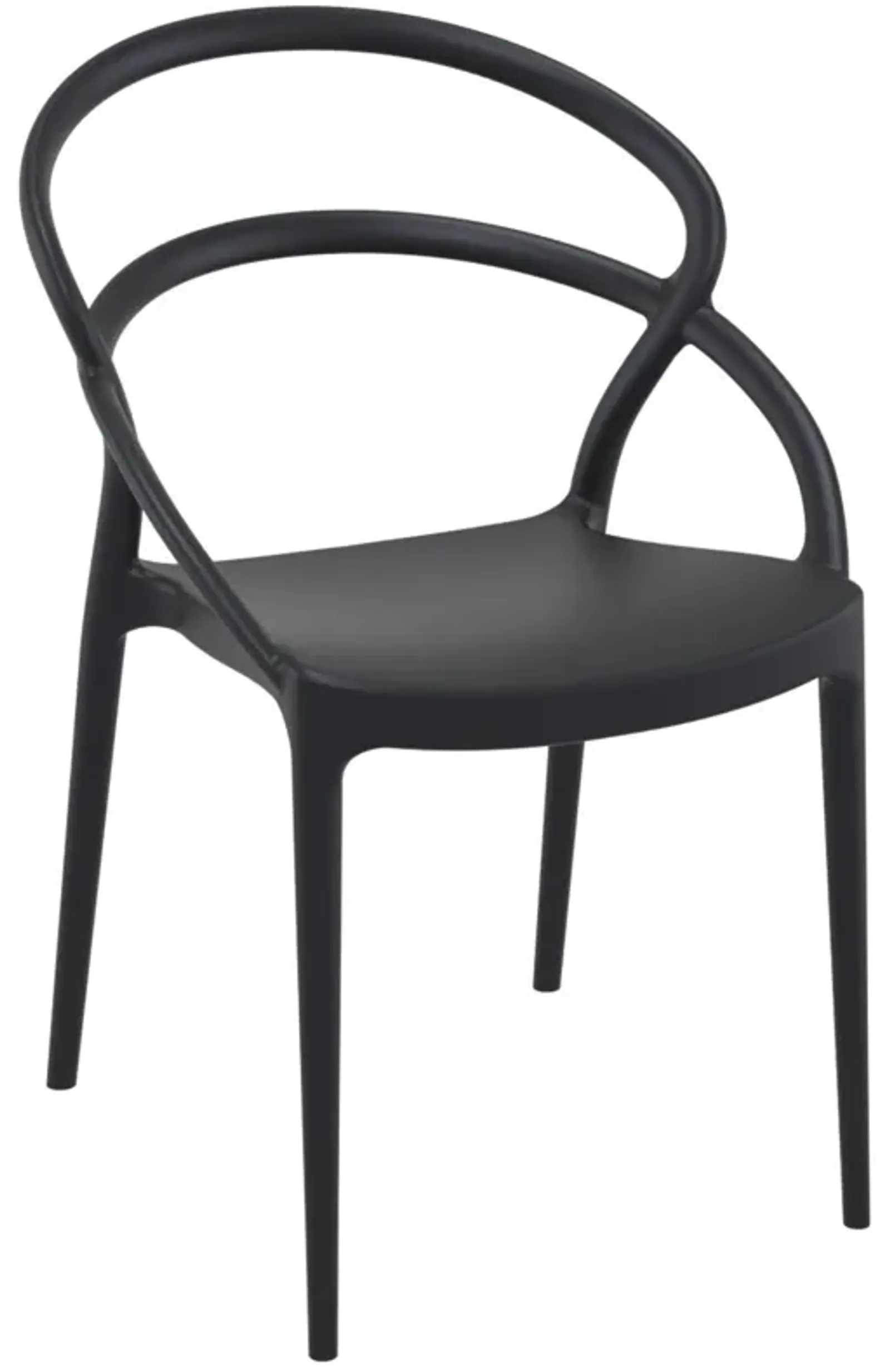 32.25" Black Outdoor Patio Round Dining Chair