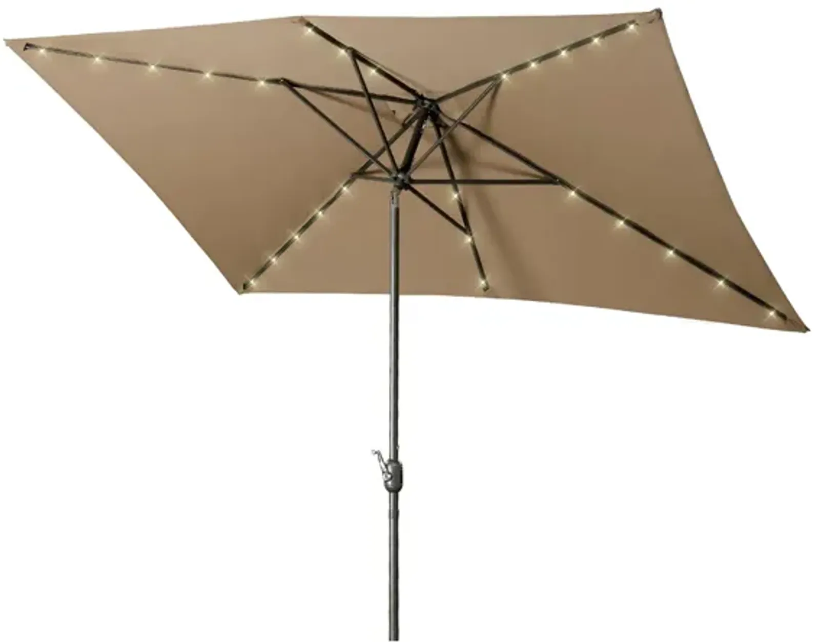 MONDAWE 10ft Rectangular Solar LED Market Patio Umbrella