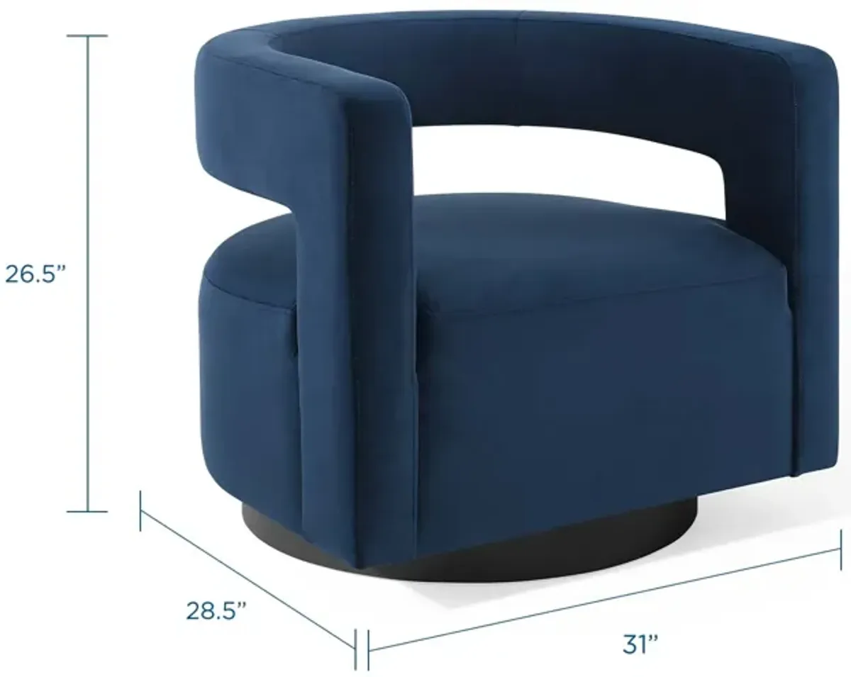 Spin Cutaway Performance Velvet Swivel Armchair