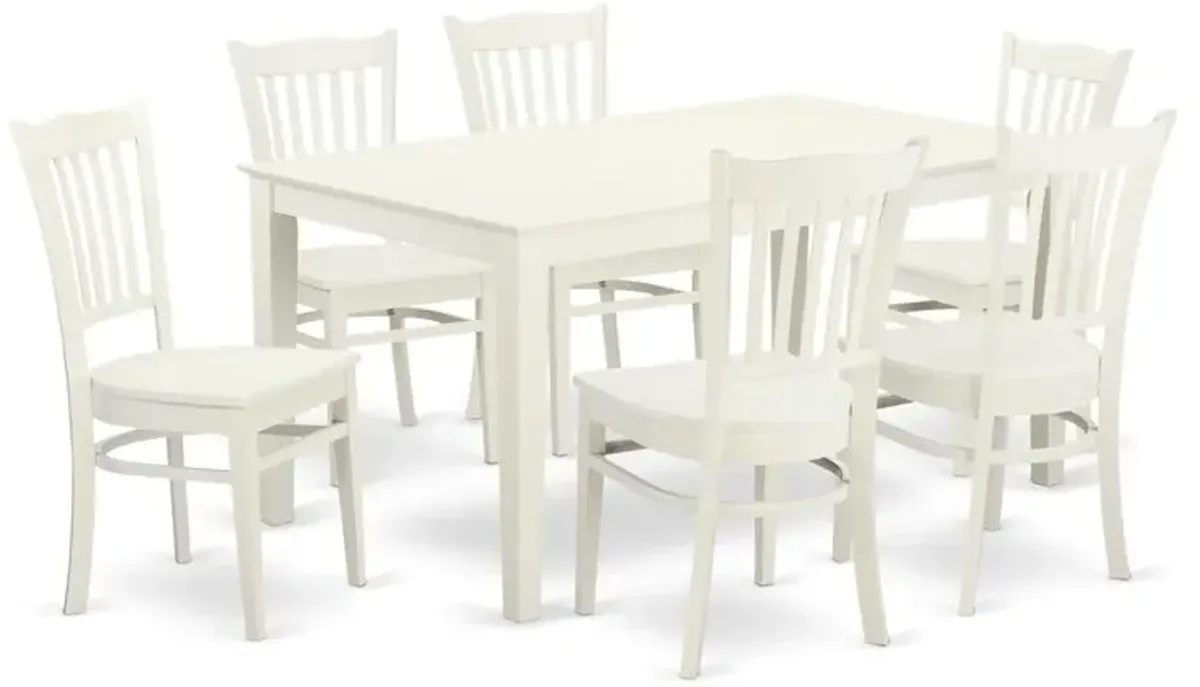 Dining Room Set Linen White, CAGR7-LWH-W
