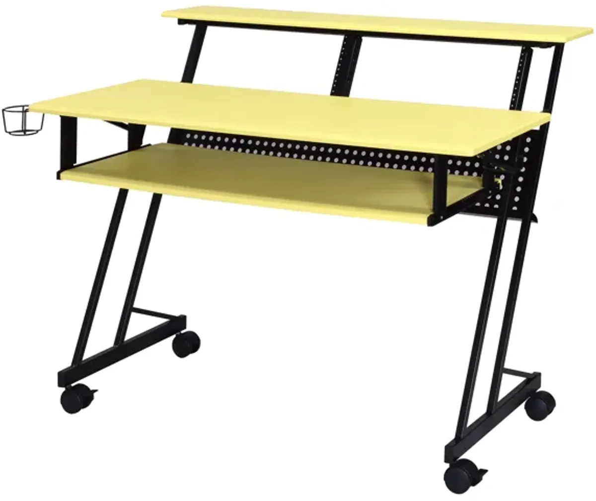 ACME Suitor Music Recording Studio Desk, Yellow & Black