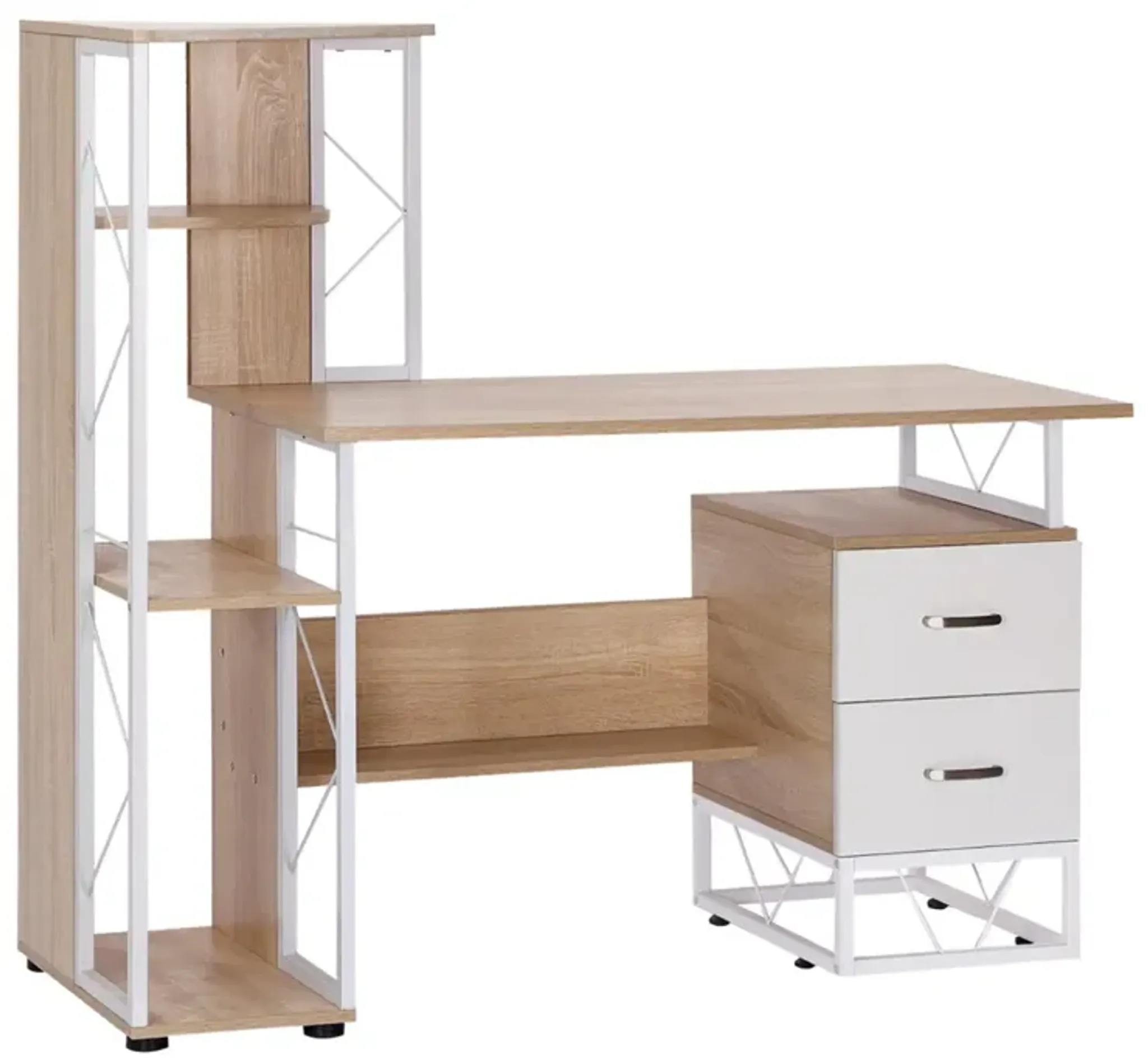 Multitasking Desk 52 White Computer Workstation With Storage Tower ...