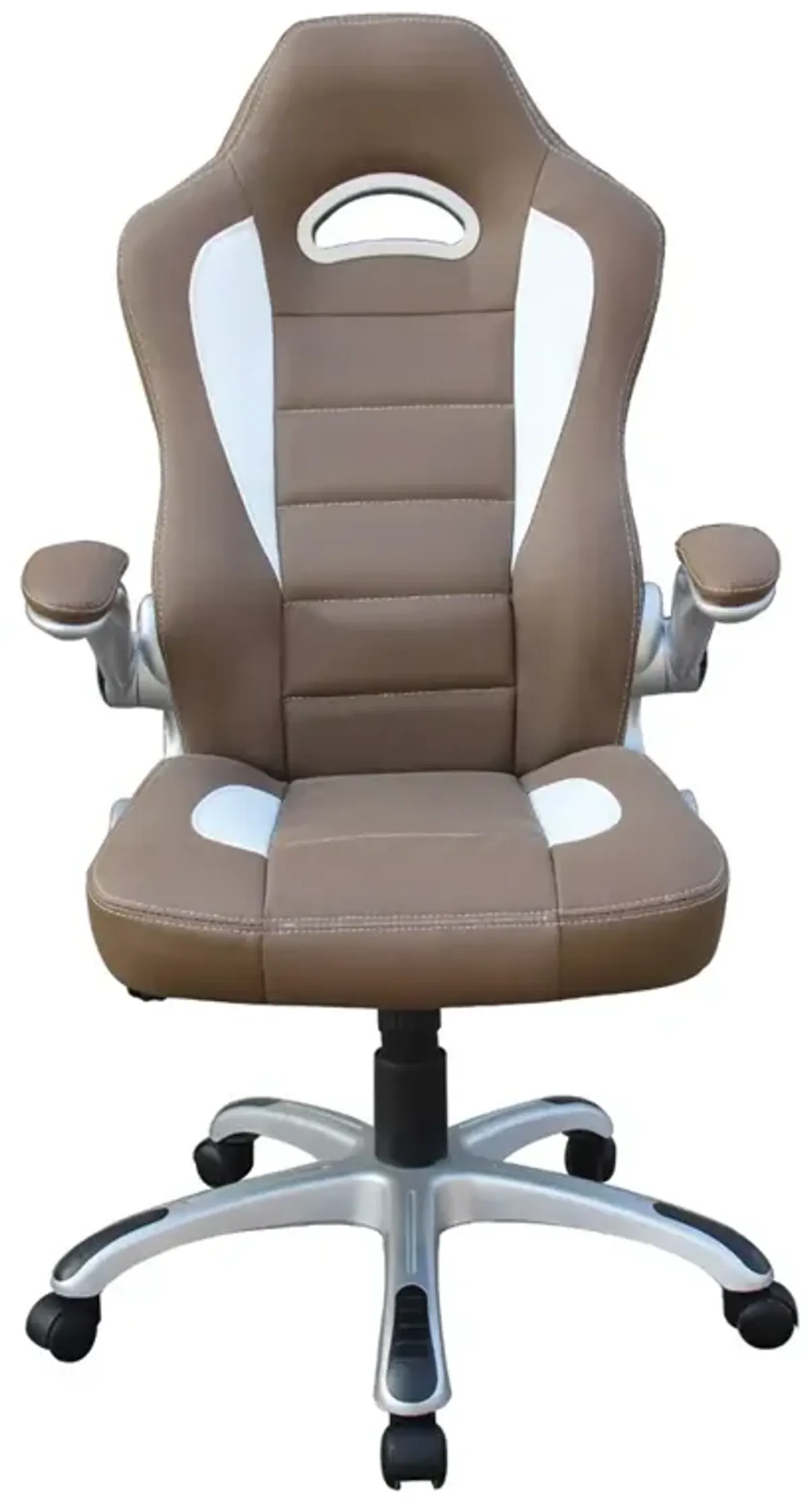 Techni Mobili High Back Executive Sport Race Office Chair with Flip-Up Arms. Color: Camel