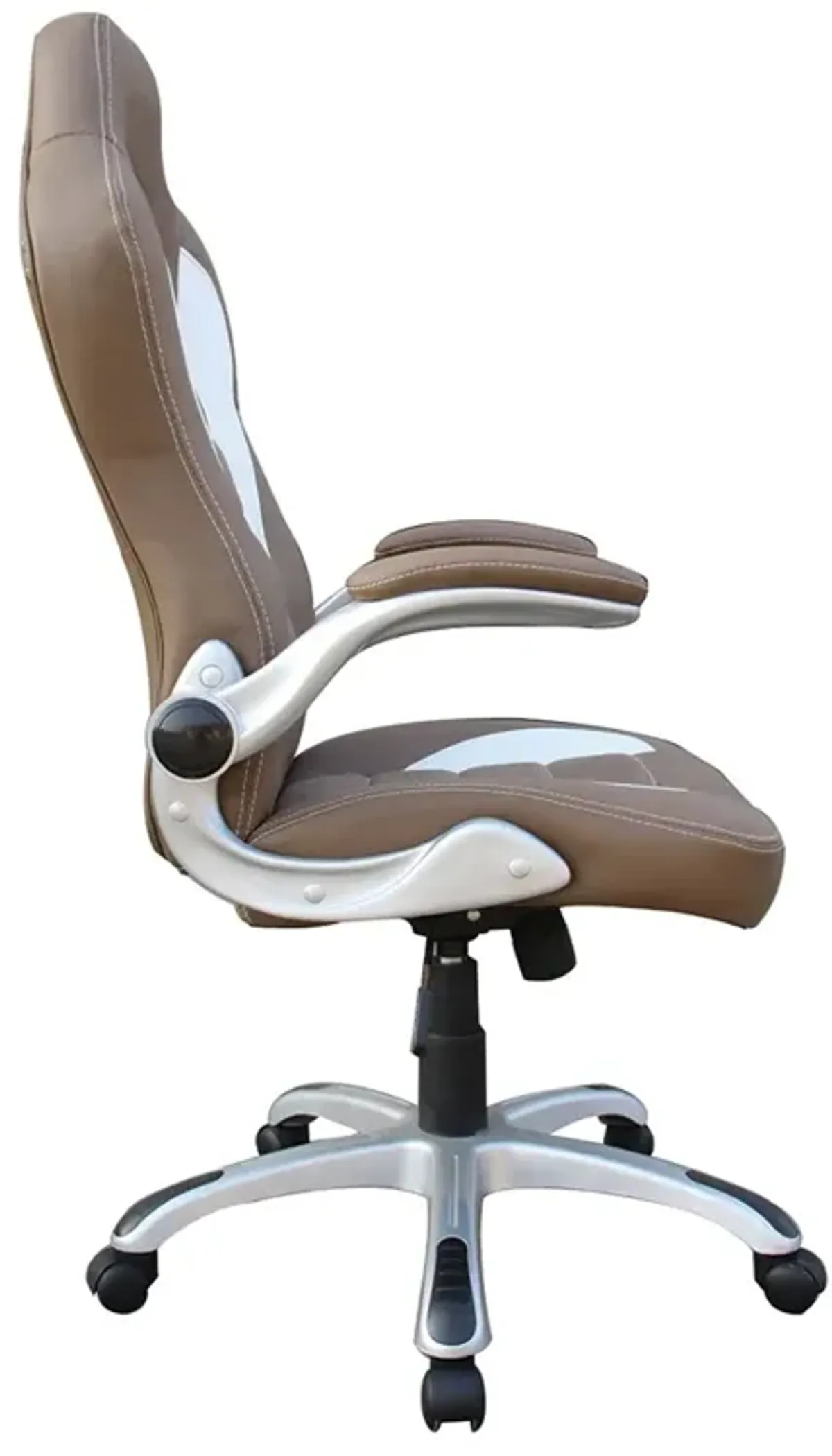 Techni Mobili High Back Executive Sport Race Office Chair with Flip-Up Arms. Color: Camel