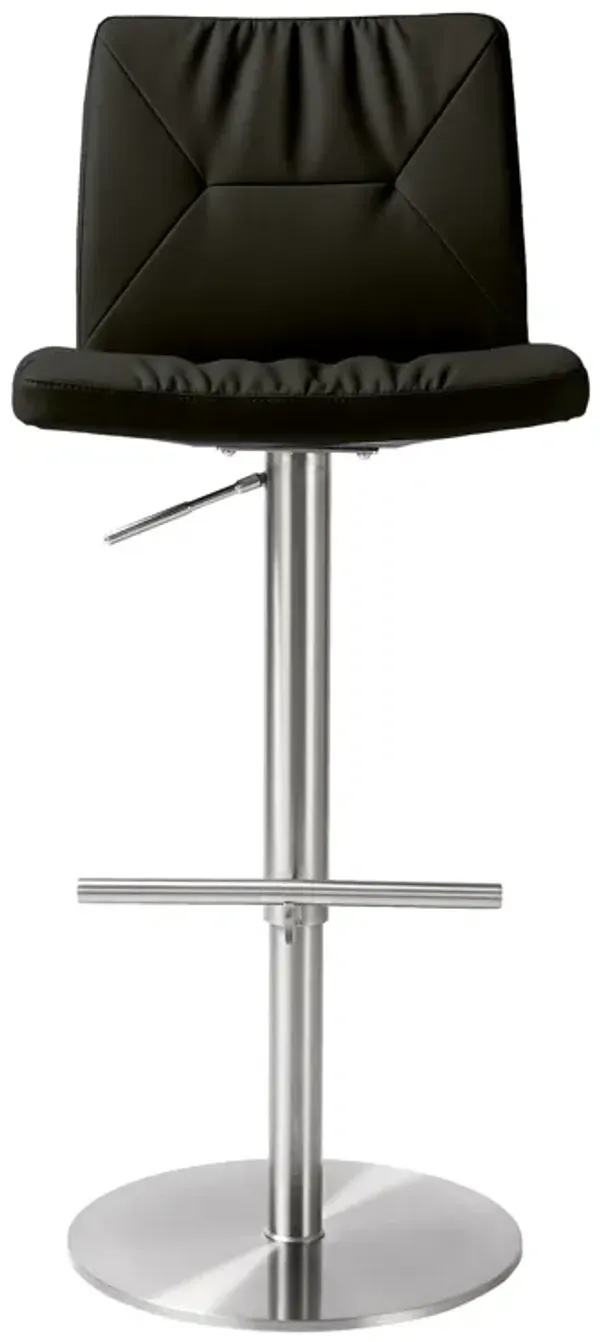Paddy Vegan Leather on Silver Adjustable Stool