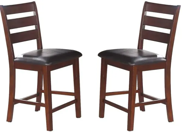 Streamdale 2 Antique Walnut Wood Counter Height Chairs