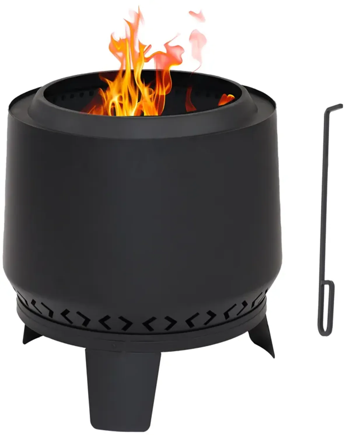 Sunnydaze 20 in Heavy-Duty Steel Smokeless Fire Pit - Black