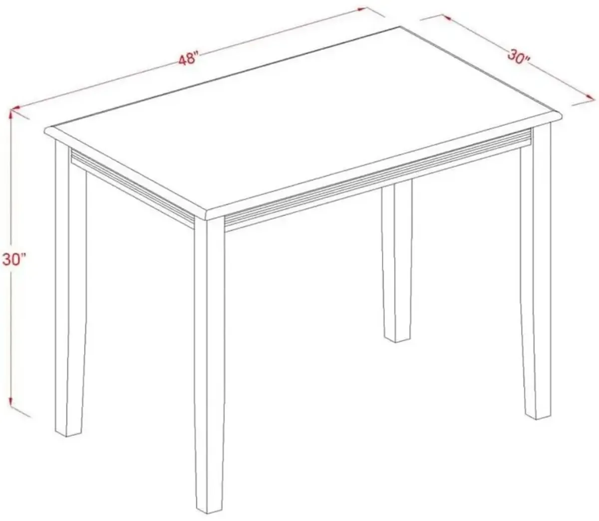 3 Piece Dining Room Set Consists of a Rectangle Solid Wood Table