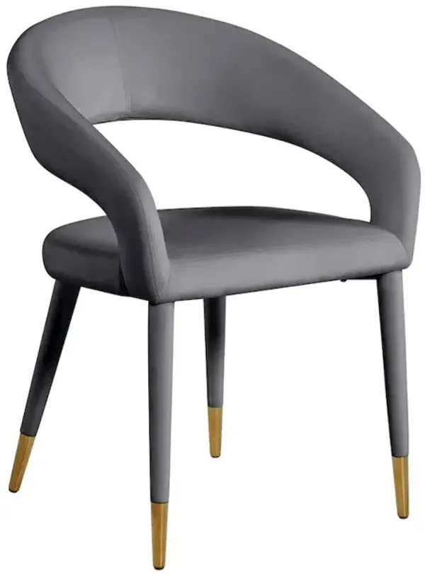 Meridian Furniture Destiny Grey Velvet Dining Chair