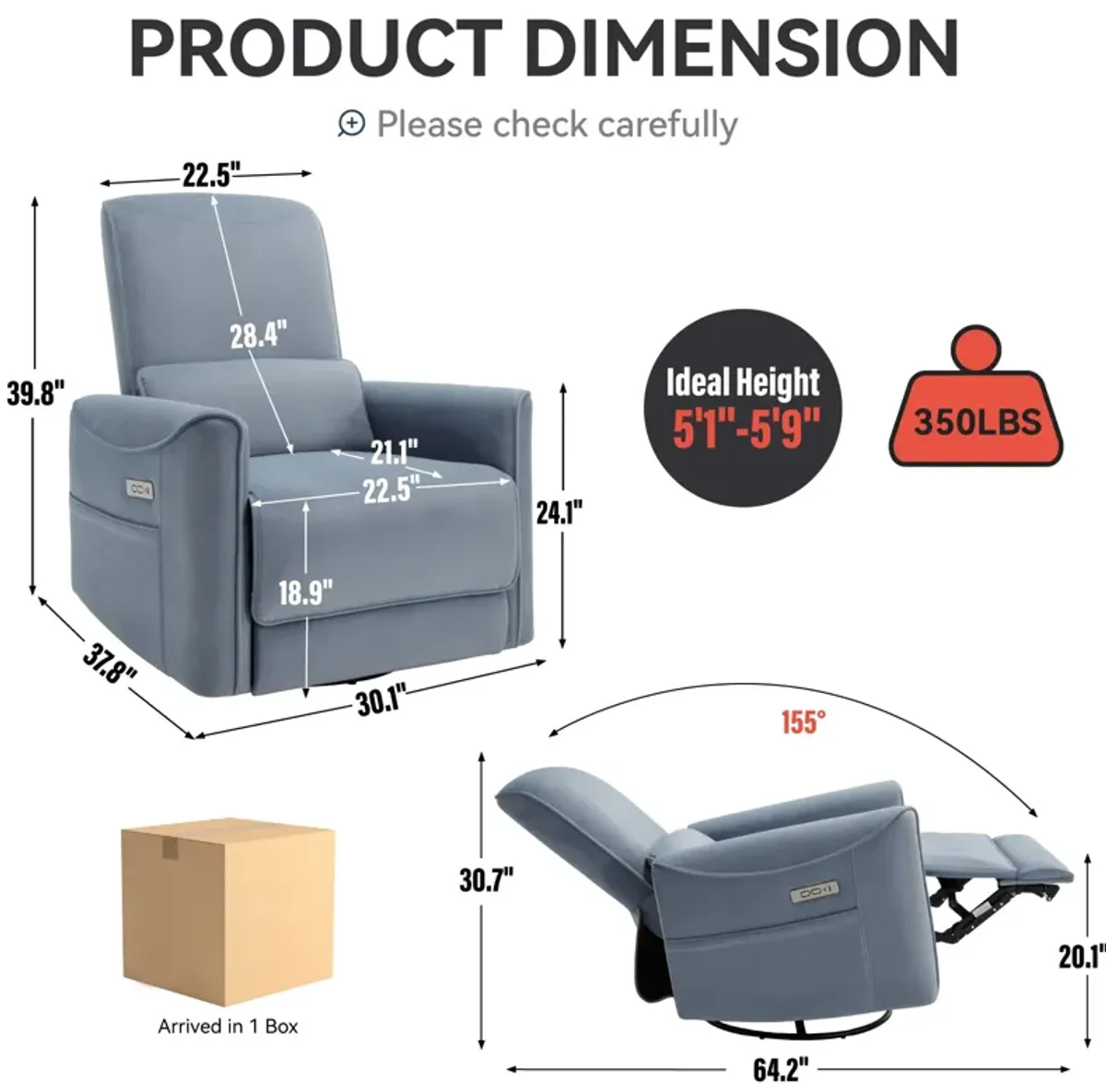 Merax Swivel and Rocker Power Recliner Chair