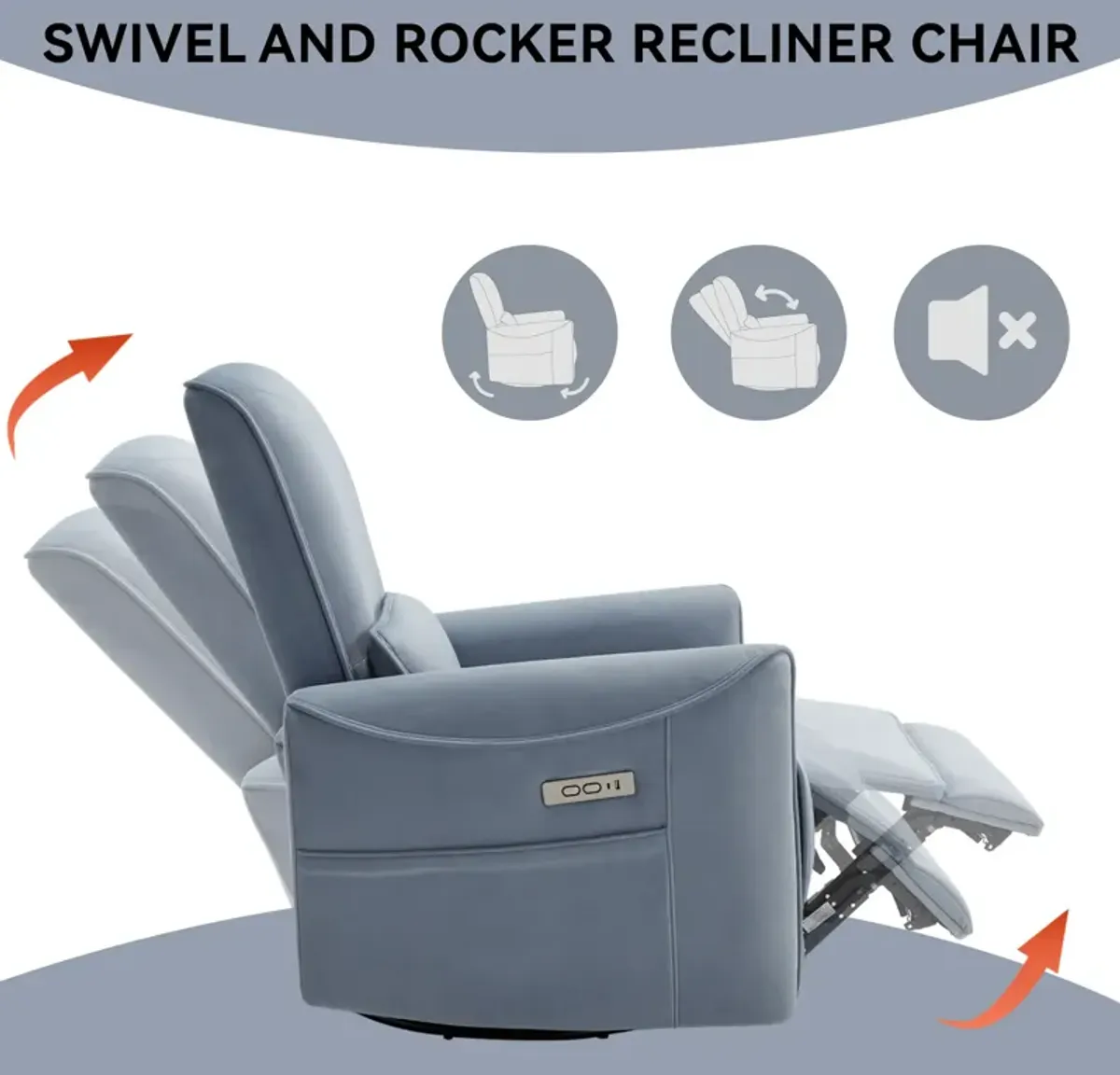 Merax Swivel and Rocker Power Recliner Chair