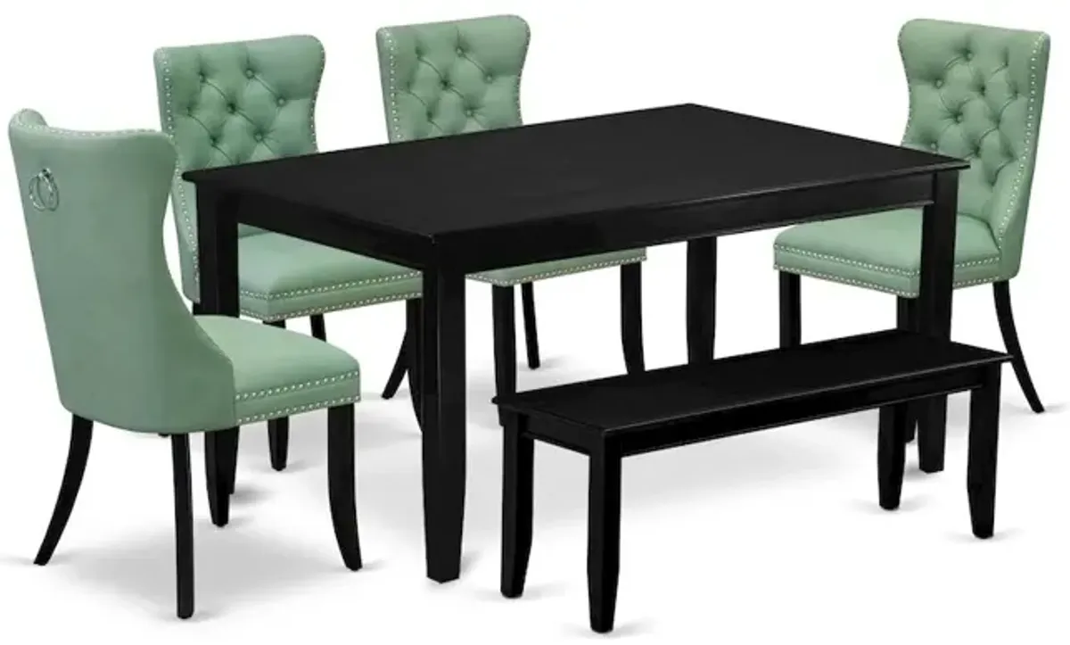 6 Piece Dining Room Set Consists of a Rectangle Solid Wood Table