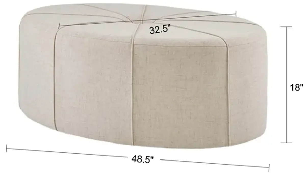 Gracie Mills Karley Thick Welted Oval Ottoman