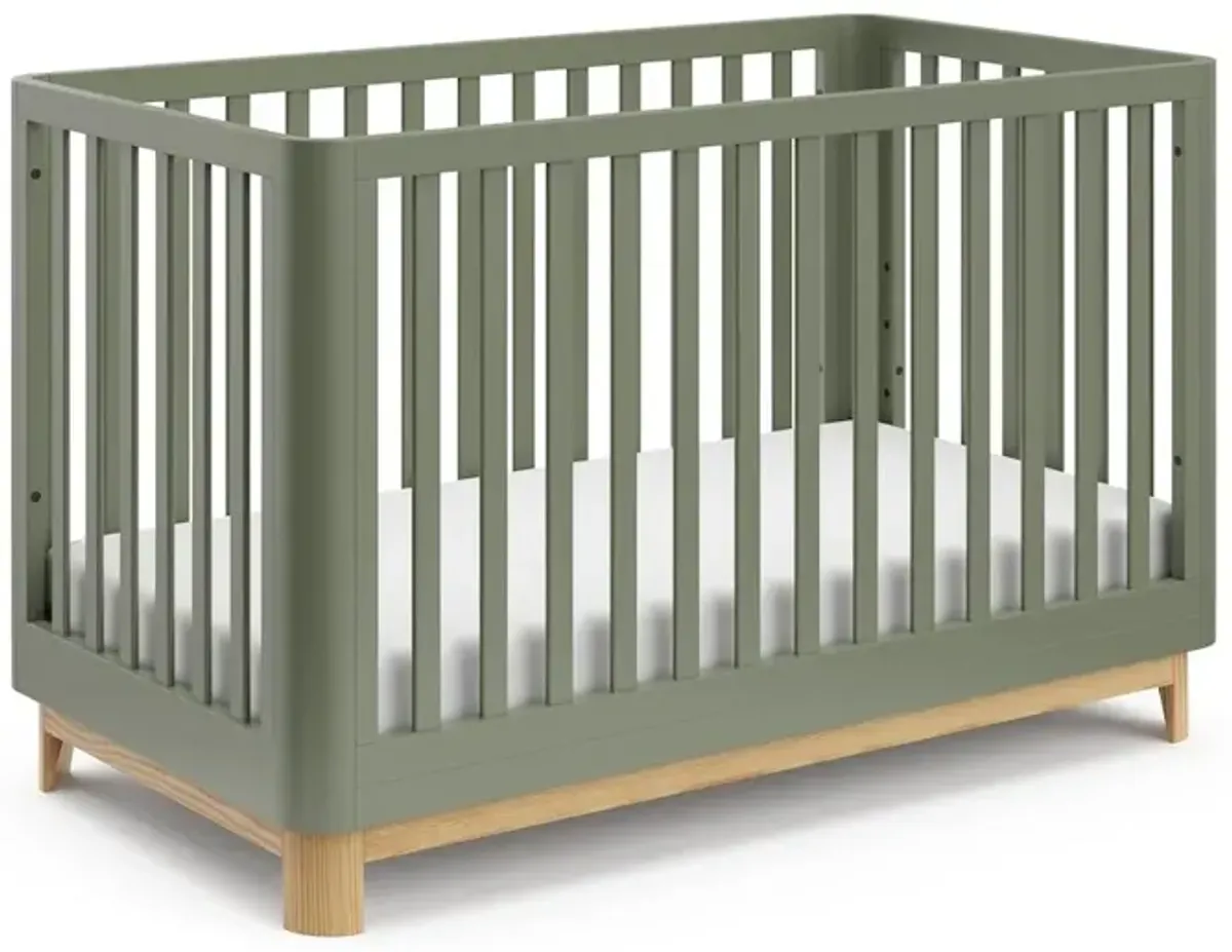 Storkcraft Santos 3-in-1 Convertible Crib (Olive with Natural)