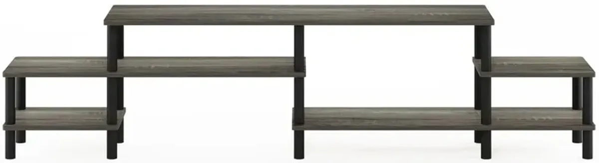 Furinno Turn-N-Tube Grand Entertainment Center for TV up to 80 Inch, French Oak Grey/Black