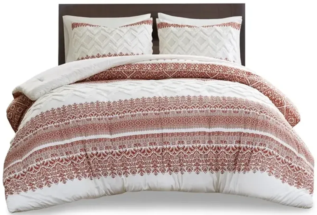 Gracie Mills Robbins 3-Piece Cotton Comforter Set with Chenille Tufting