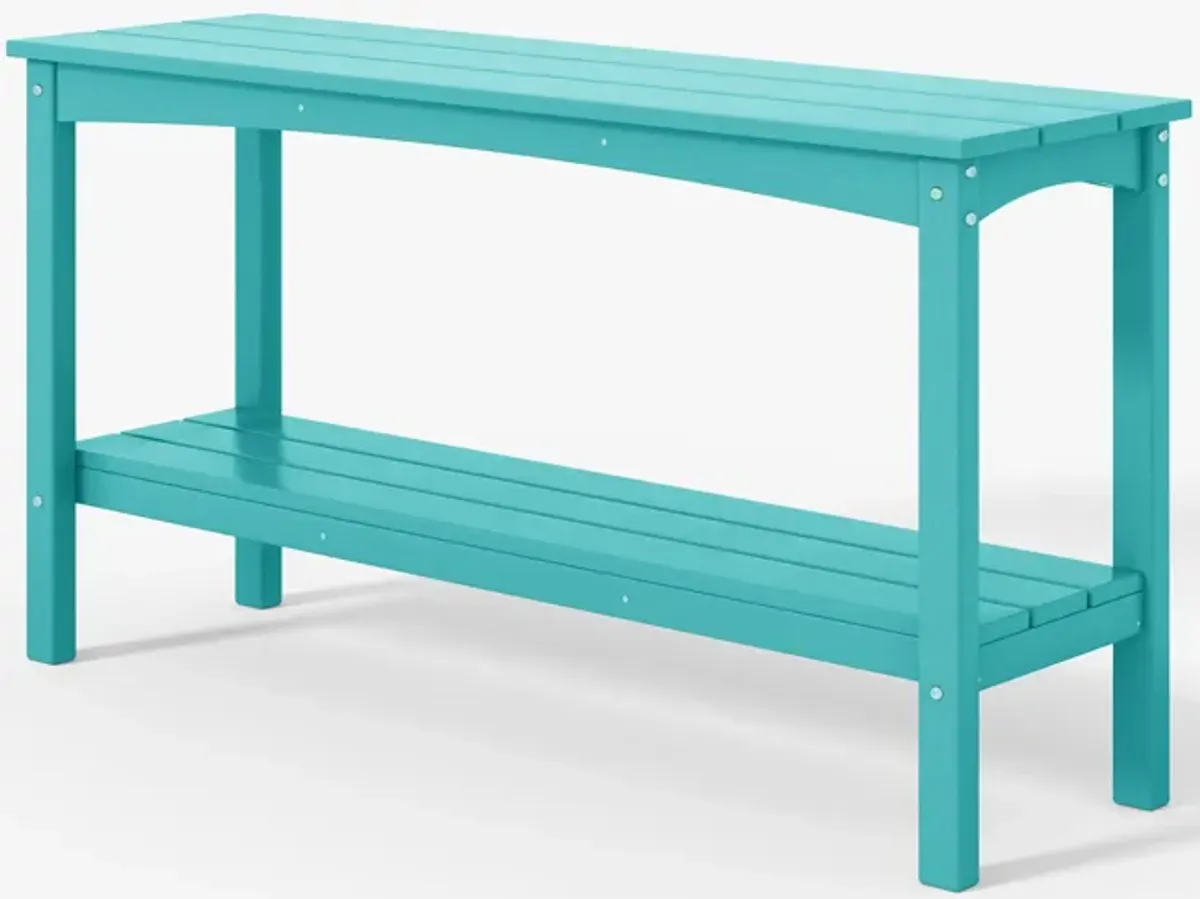 WestinTrends 55" Outdoor Patio HDPE Adirondack 2-Tier Shelf Console Table