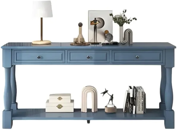 Long Console Table with Drawers and Shelf for Entryway, Hallway, Living Room