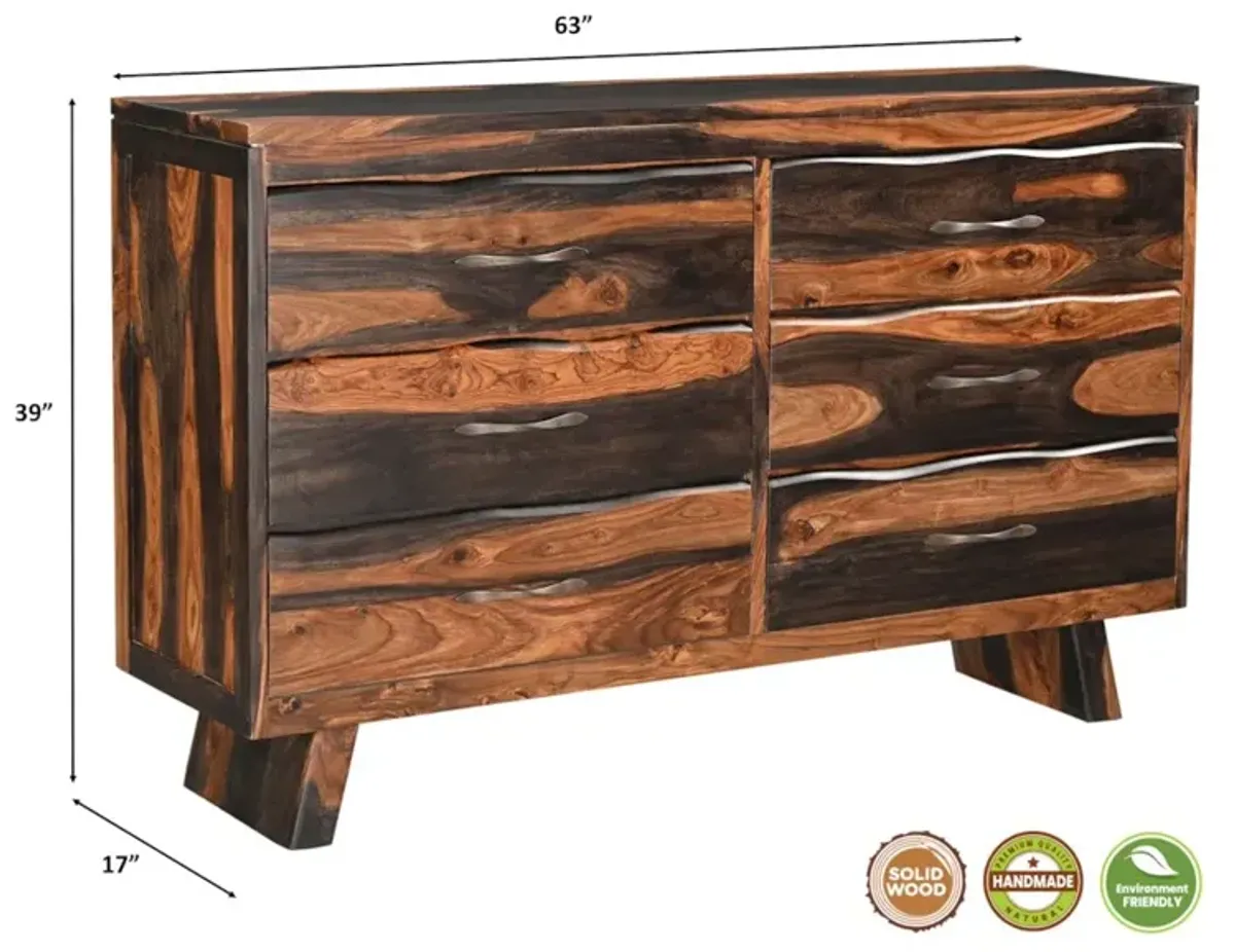Taran Designs Marin 6-drawer Live Edge Solid Wood Dresser