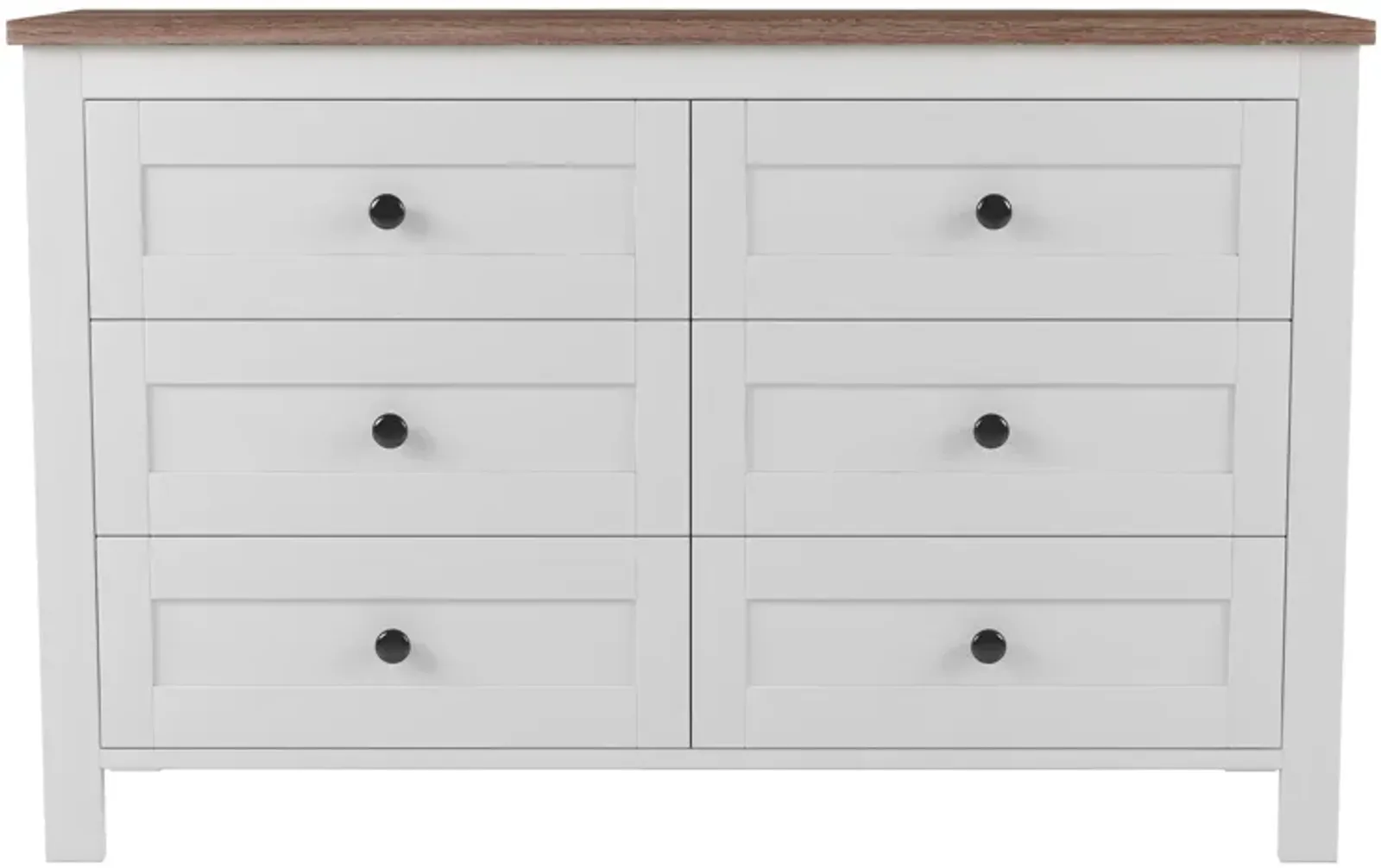 Merax Farmhouse Style Wooden Dresser with 6 Drawer