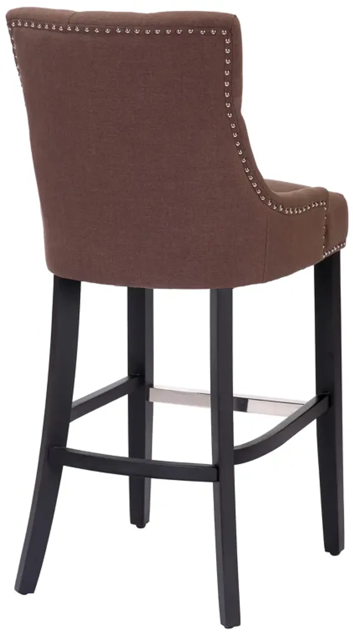 WestinTrends 29" Linen Fabric Tufted Upholstered Bar Stool (Set of 3), Black