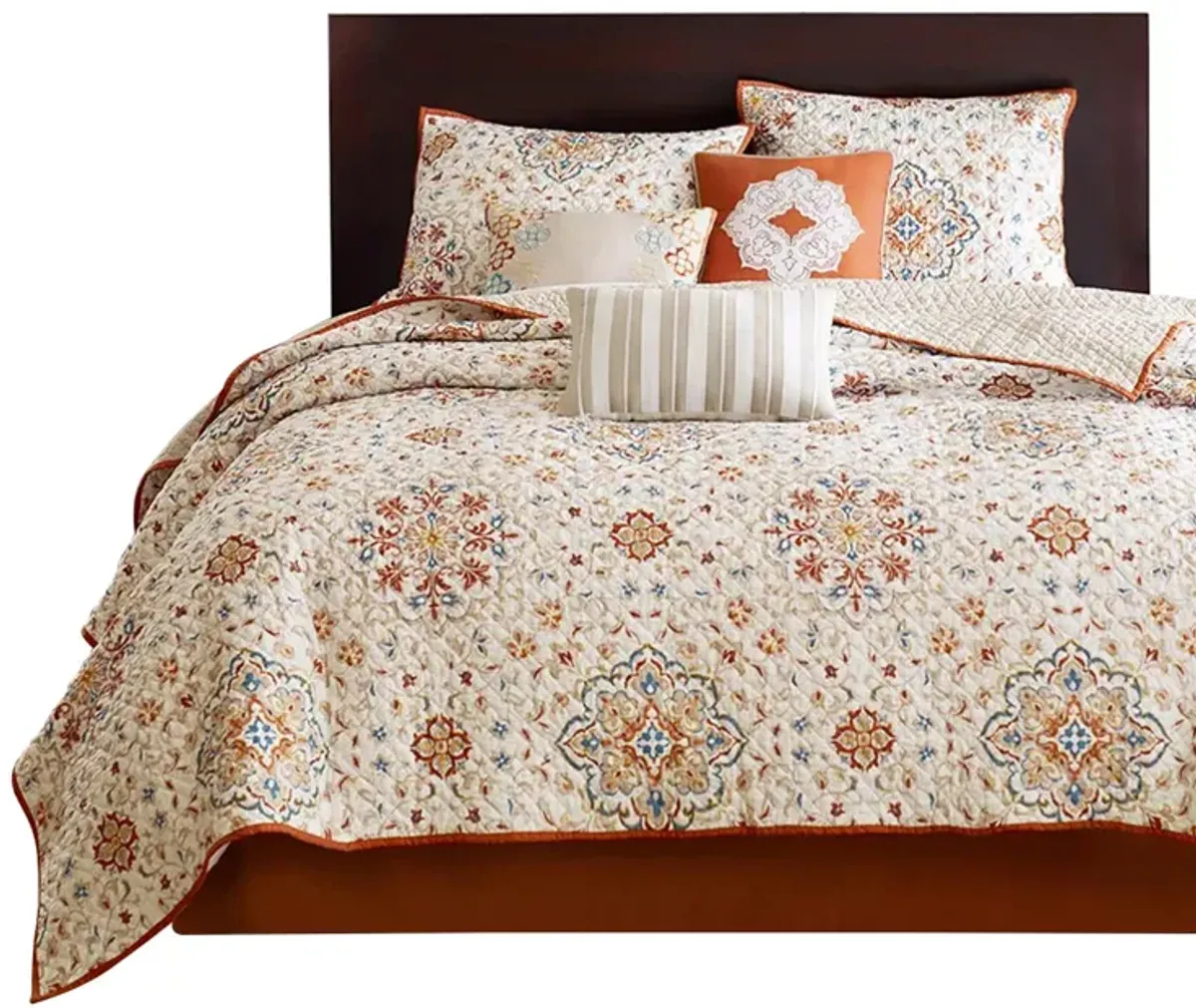 Gracie Mills Greene 6-Piece Reversible Printed Quilt Set with Decorative Pillows