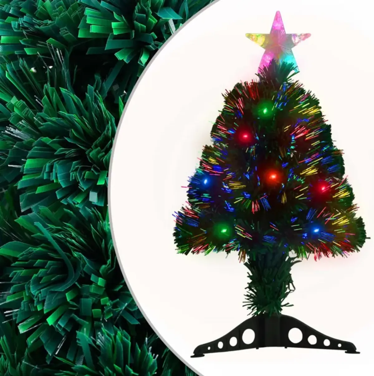 vidaXL Artificial Christmas Tree with Stand/LED 25.2" Fiber Optic