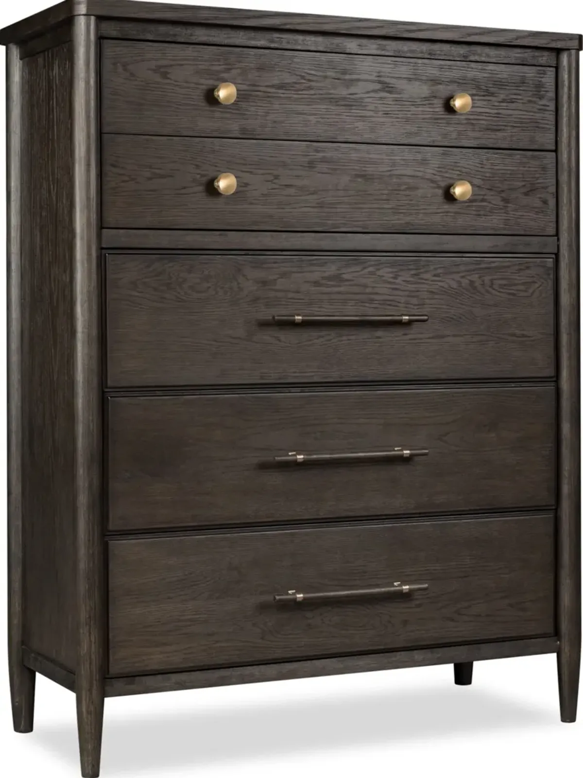 Rockport Five Drawer Oak Wood Chest in Yin