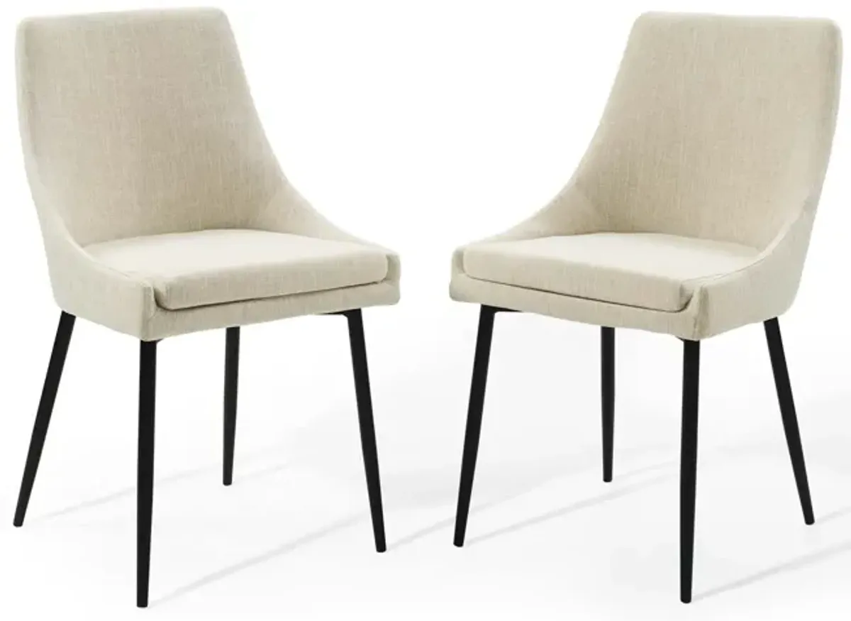 Viscount Upholstered Fabric Dining Chairs - Set of 2