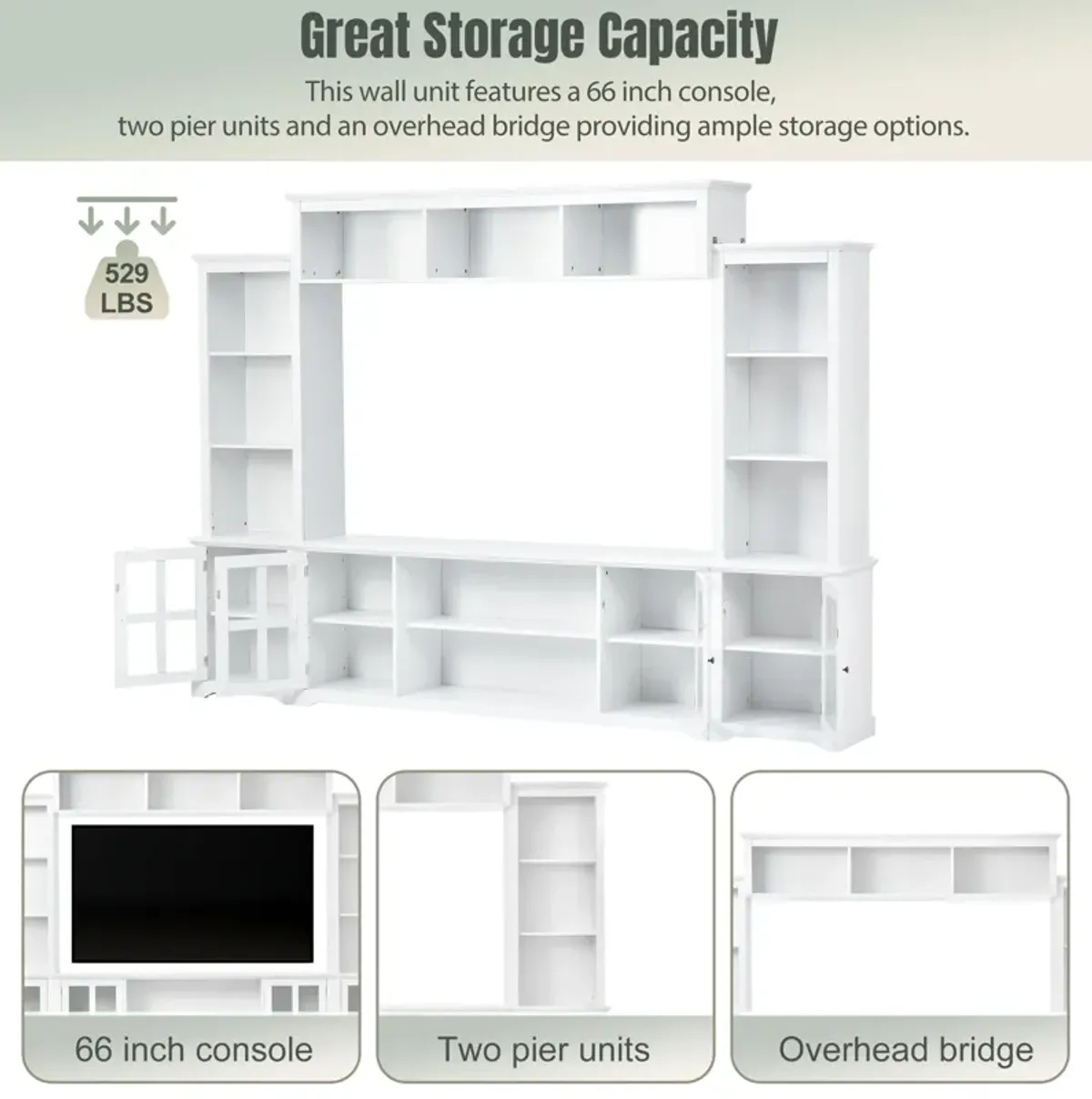 Merax Minimalism Entertainment Wall Unit TV Stand