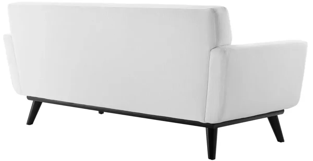 Engage Channel Tufted Fabric Loveseat White EEI-5461-WHI