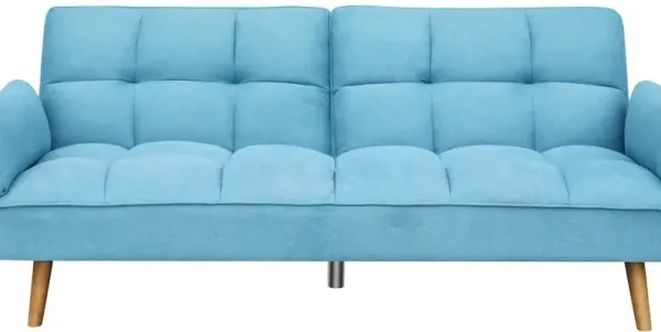Artisan Design Sofa Bed made of Solid Wood / High-Density Foam / Mdf in Blue color