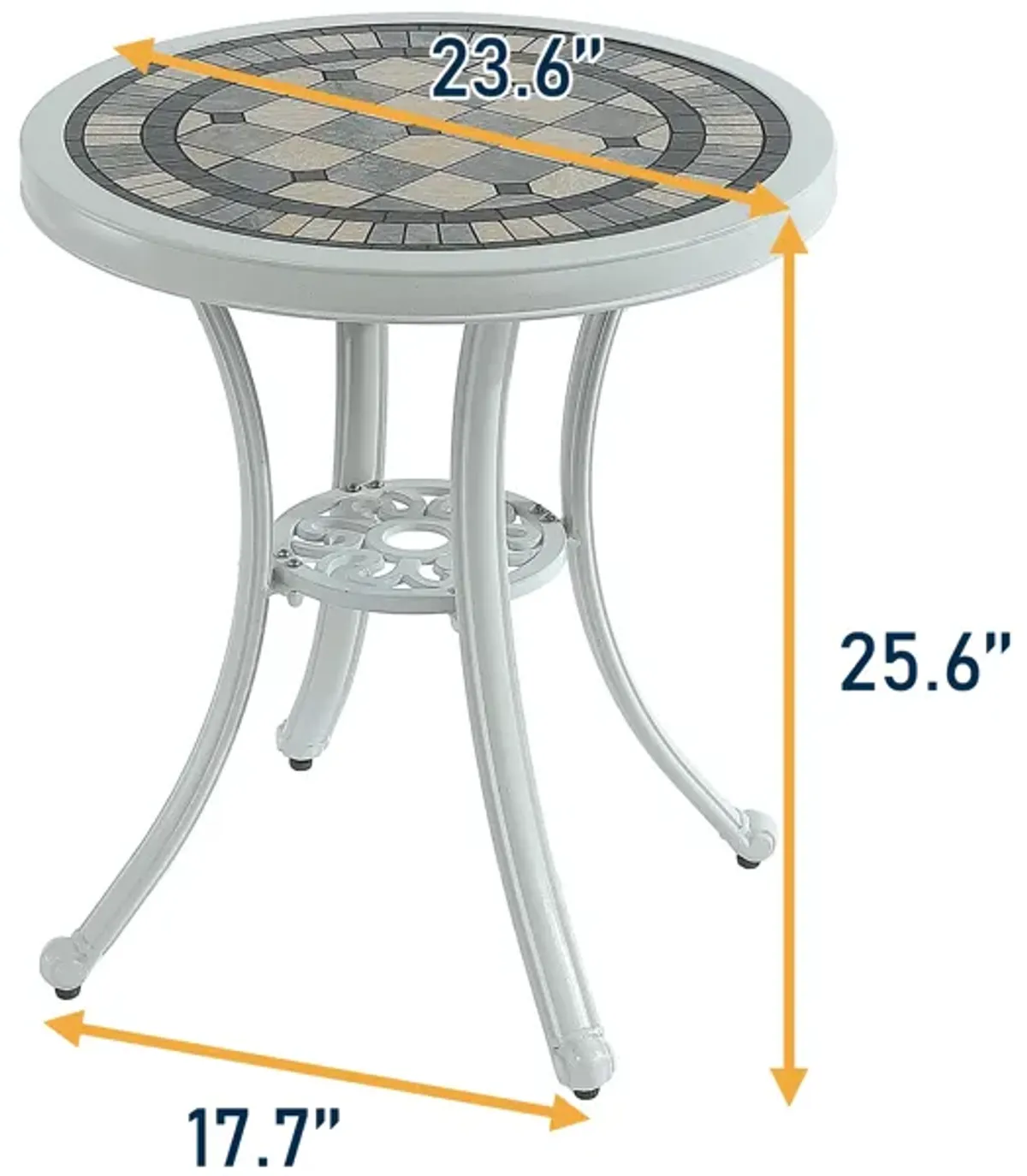 MONDAWE Patio Cast Aluminum Bistro 3-Piece Dining Set, Round Table and 2 Piece Outdoor Chair� Indoor & Outdoor Chic Furniture