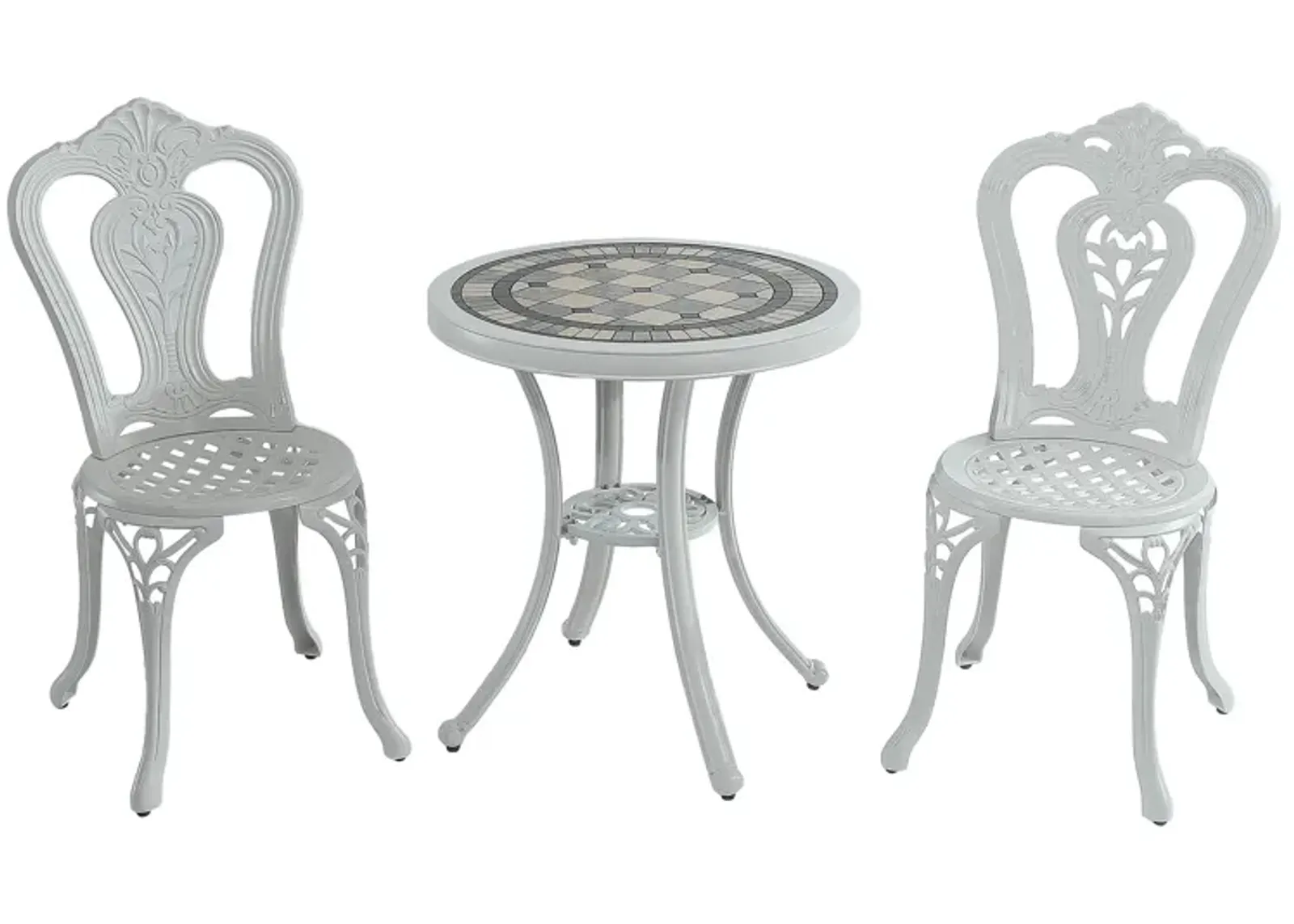 MONDAWE Patio Cast Aluminum Bistro 3-Piece Dining Set, Round Table and 2 Piece Outdoor Chair� Indoor & Outdoor Chic Furniture