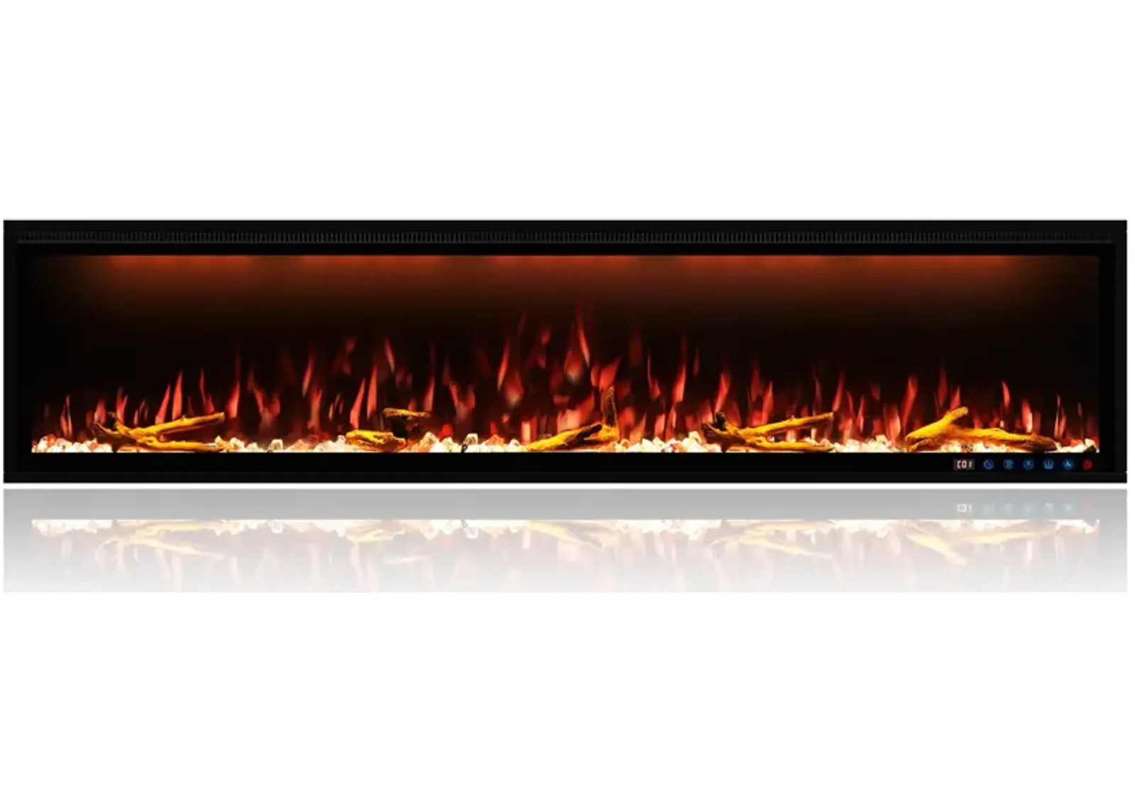 MONDAWE 74" Wall Mounted Embedded Electric Fireplace, 60Hz, 110-120 Volt, 1500W, With Overheat Protection Device