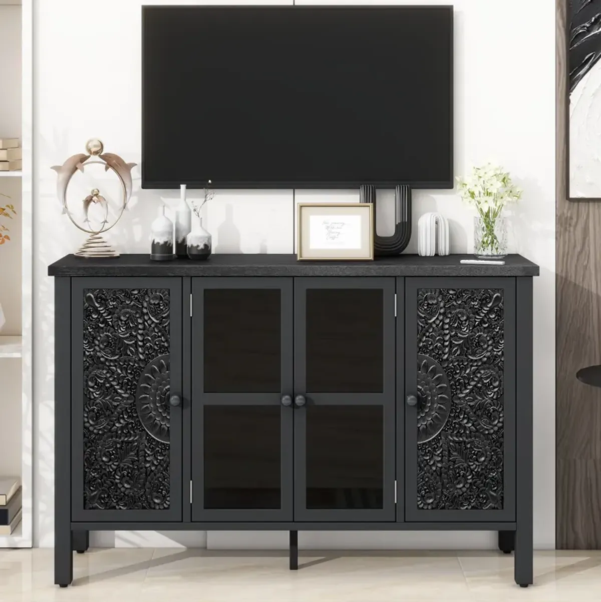 Merax Retro TV Stand Entertainment Center Media Console Cabinet
