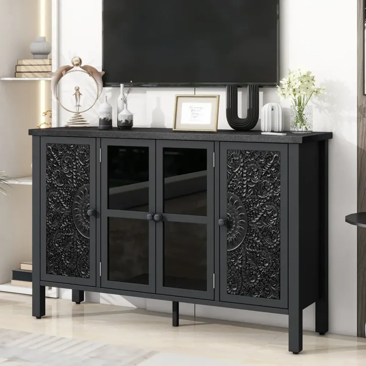 Merax Retro TV Stand Entertainment Center Media Console Cabinet