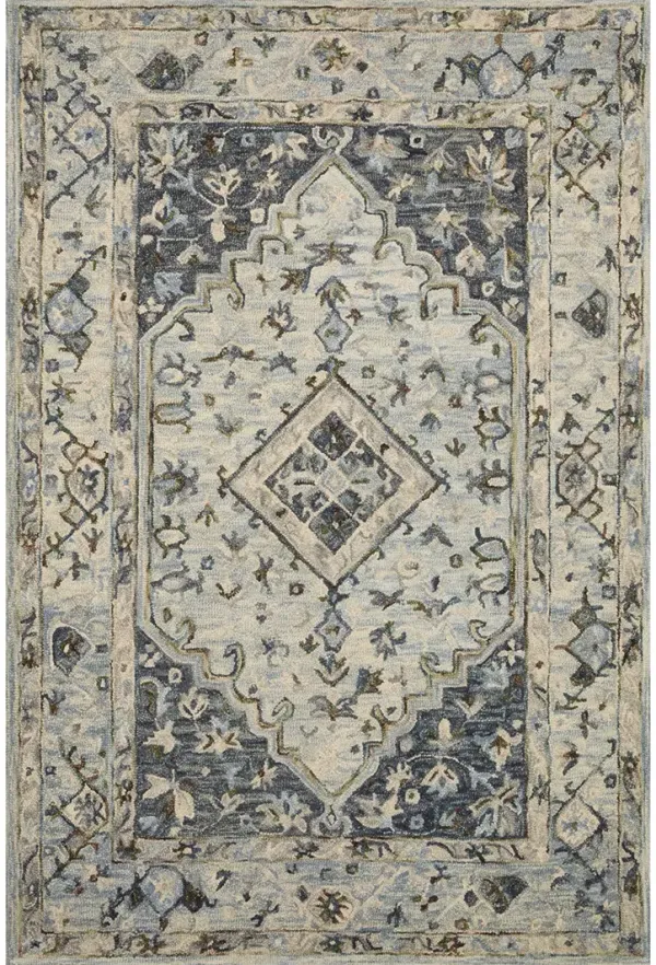 Beatty Lt. Blue/Blue 2'3" x 3'9" Accent Rug