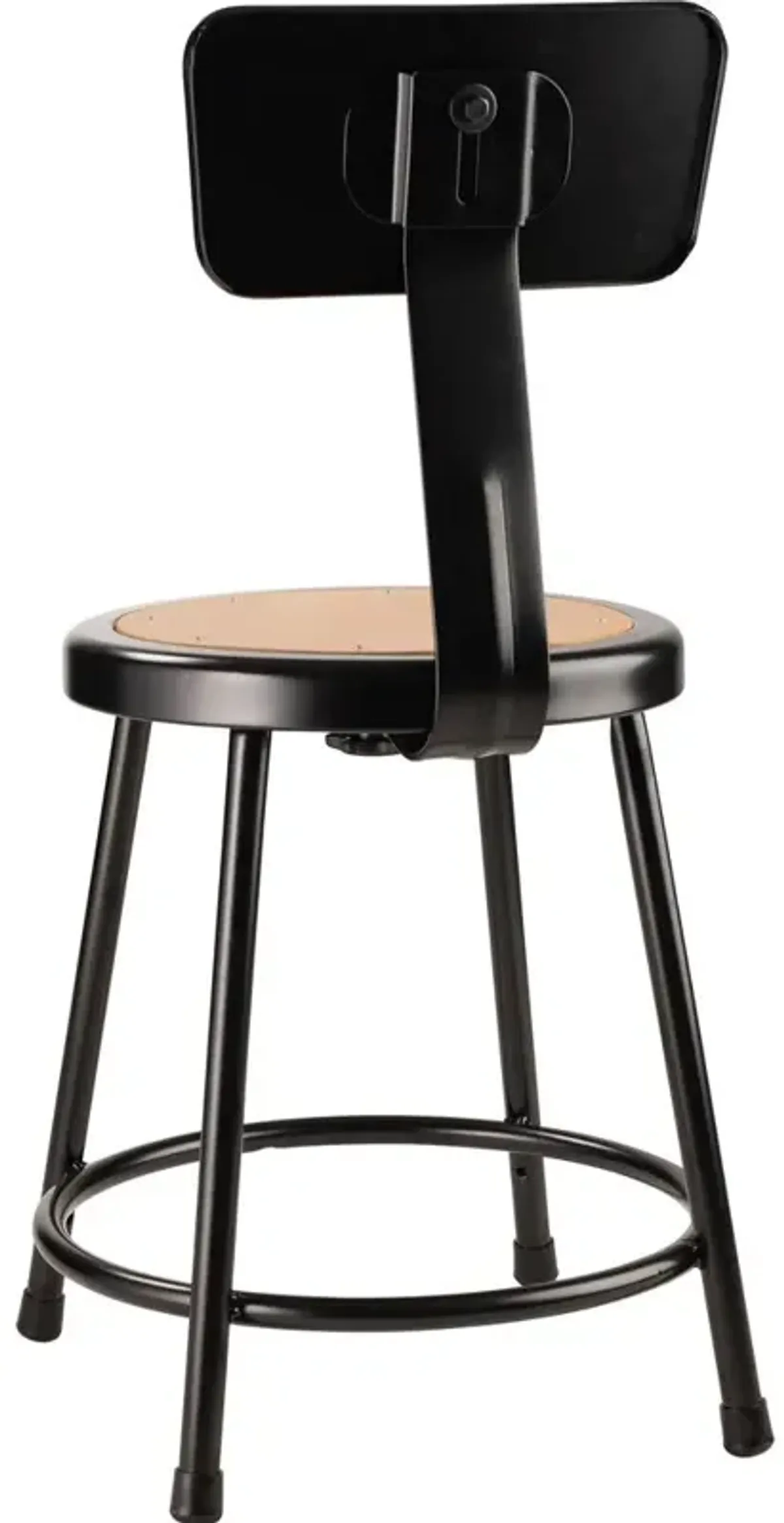 NPS® 18"Heavy Duty Steel Stool With Backrest, Black