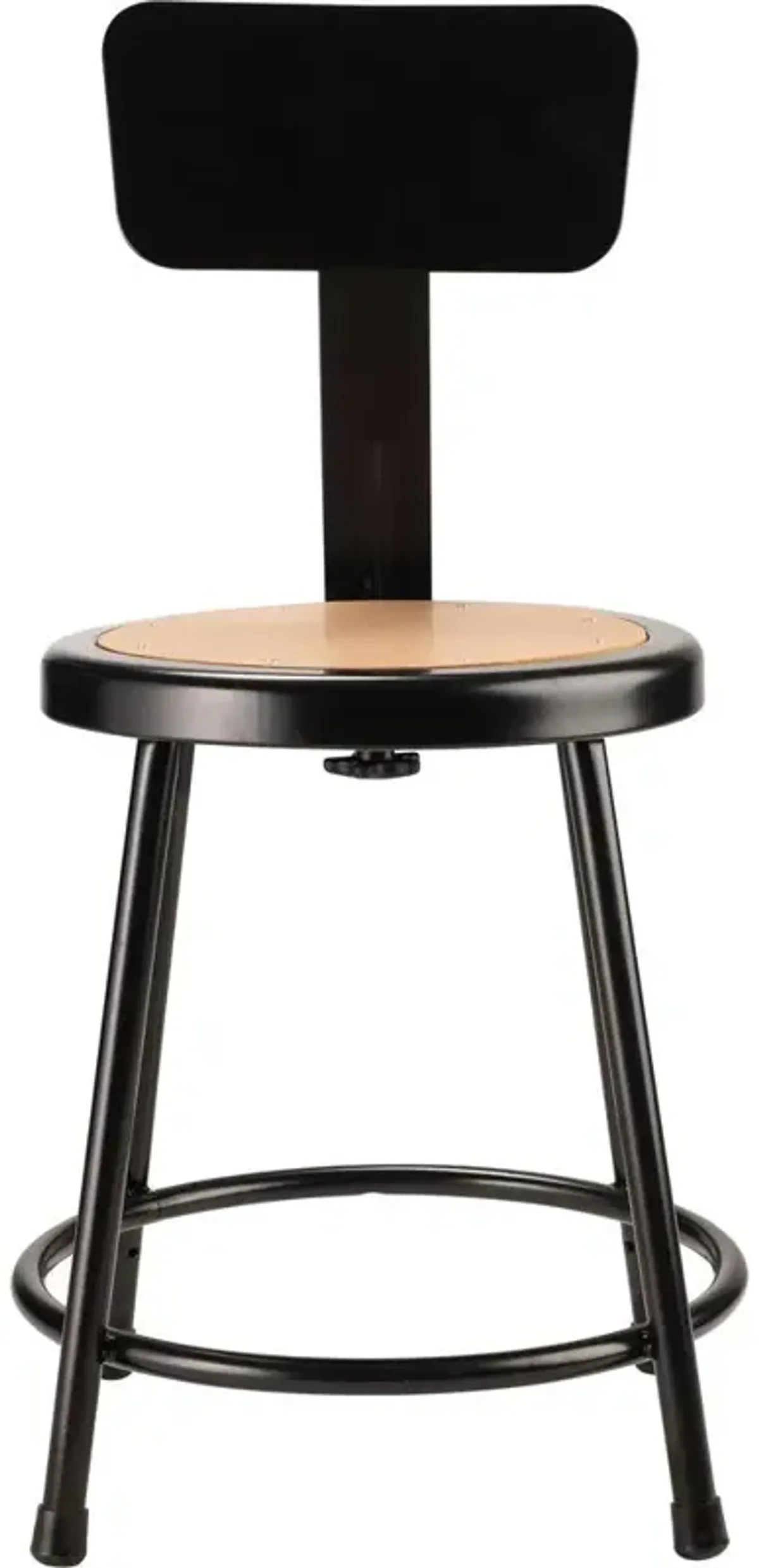 NPS® 18"Heavy Duty Steel Stool With Backrest, Black