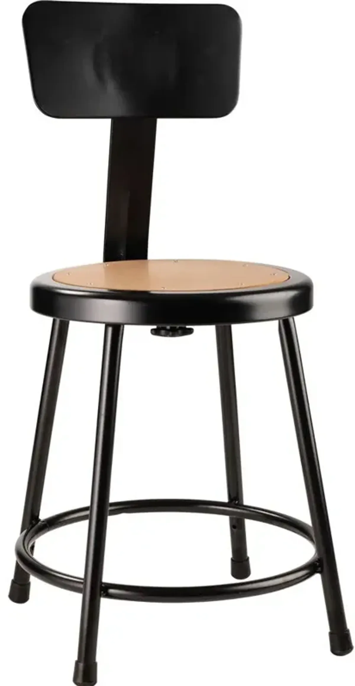 NPS® 18"Heavy Duty Steel Stool With Backrest, Black