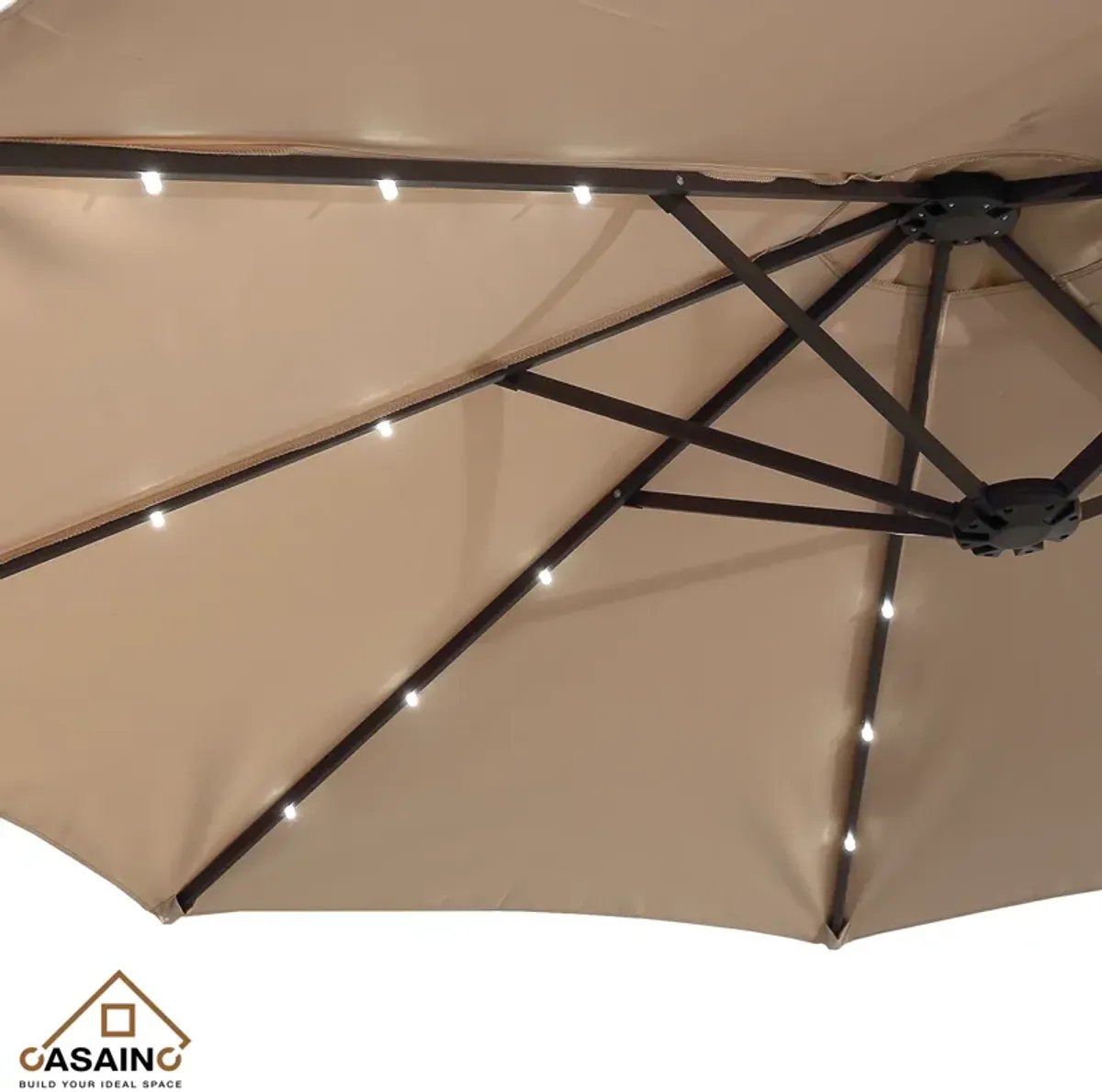 15ft Patio Maket Umbrella with base and led.