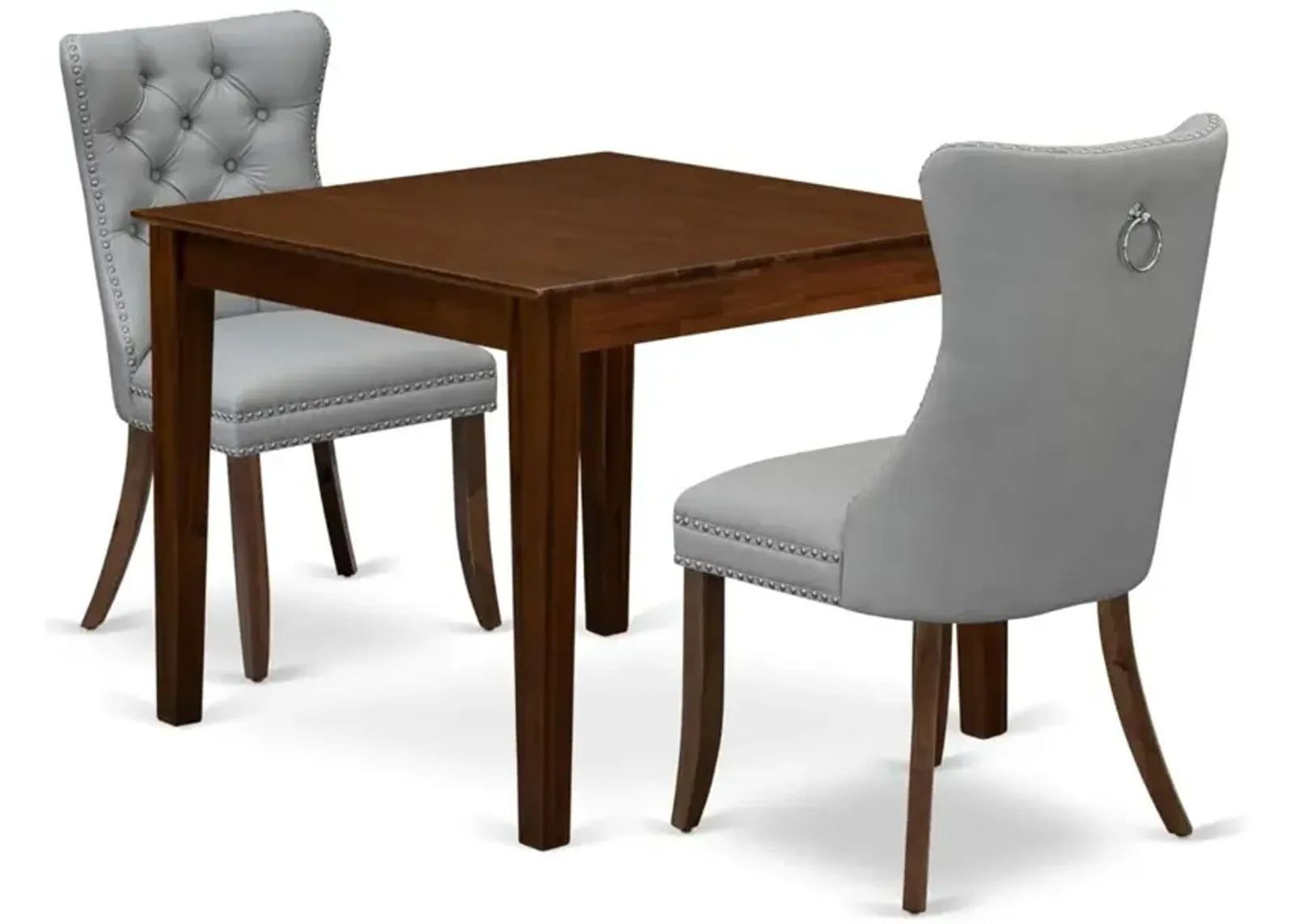 3 Piece Dining Set for Small Spaces Consists of a Square Kitchen Table