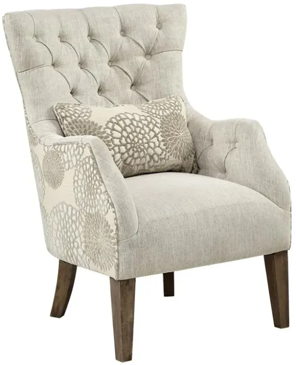 Belen Kox Accent Chair with Back Pillow, Beige, Belen Kox