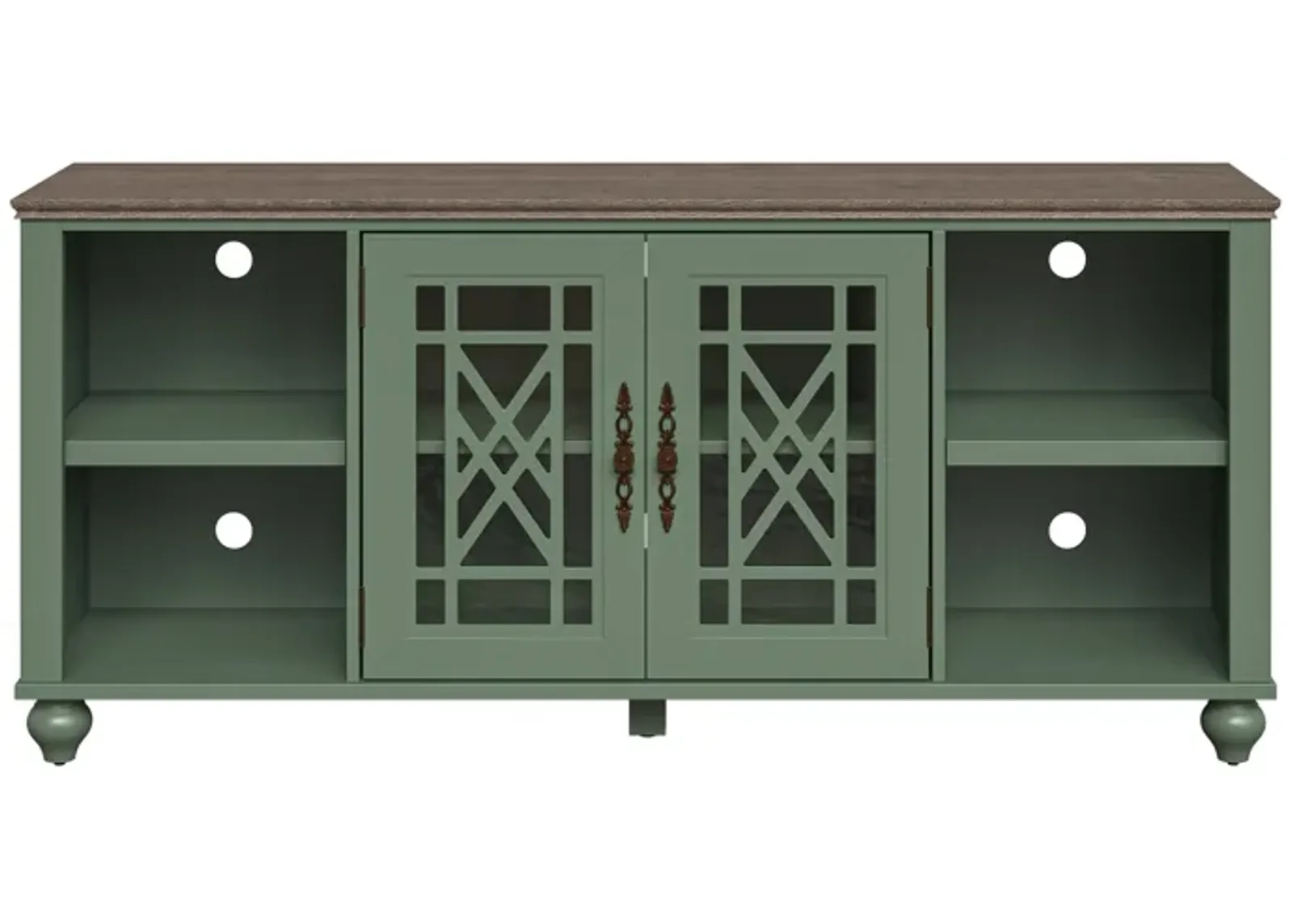 FESTIVO 60" Vintage Style TV Stand with Carved Doors for TVs Up to 70"