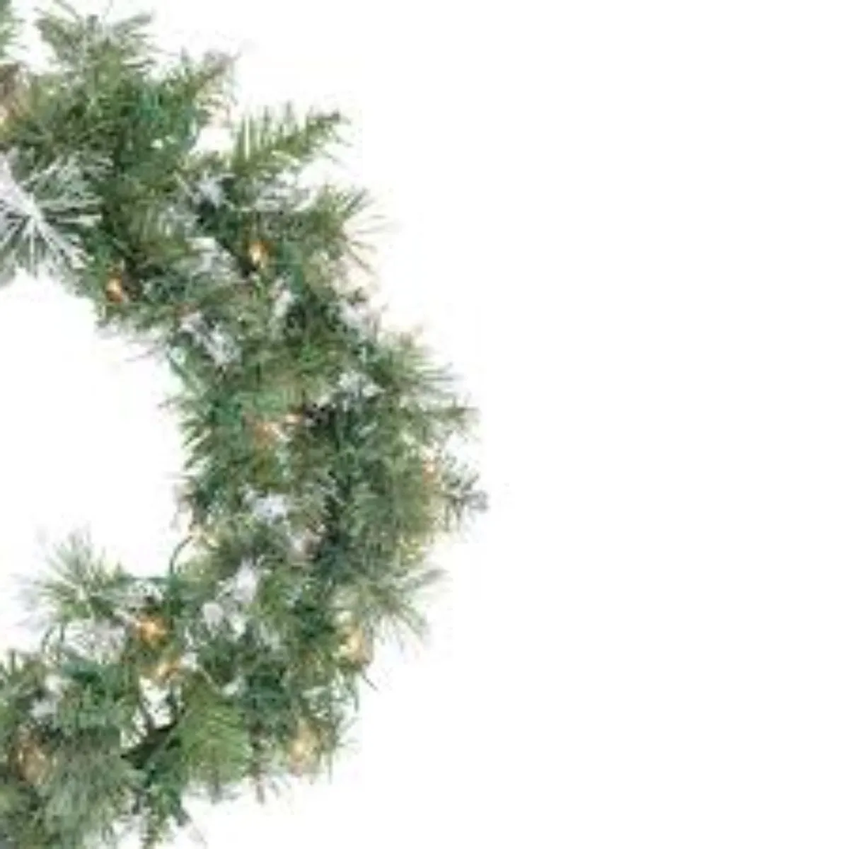 Pre-Lit Snow Mountain Pine Artificial Christmas Wreath - 30-Inch  Clear Lights